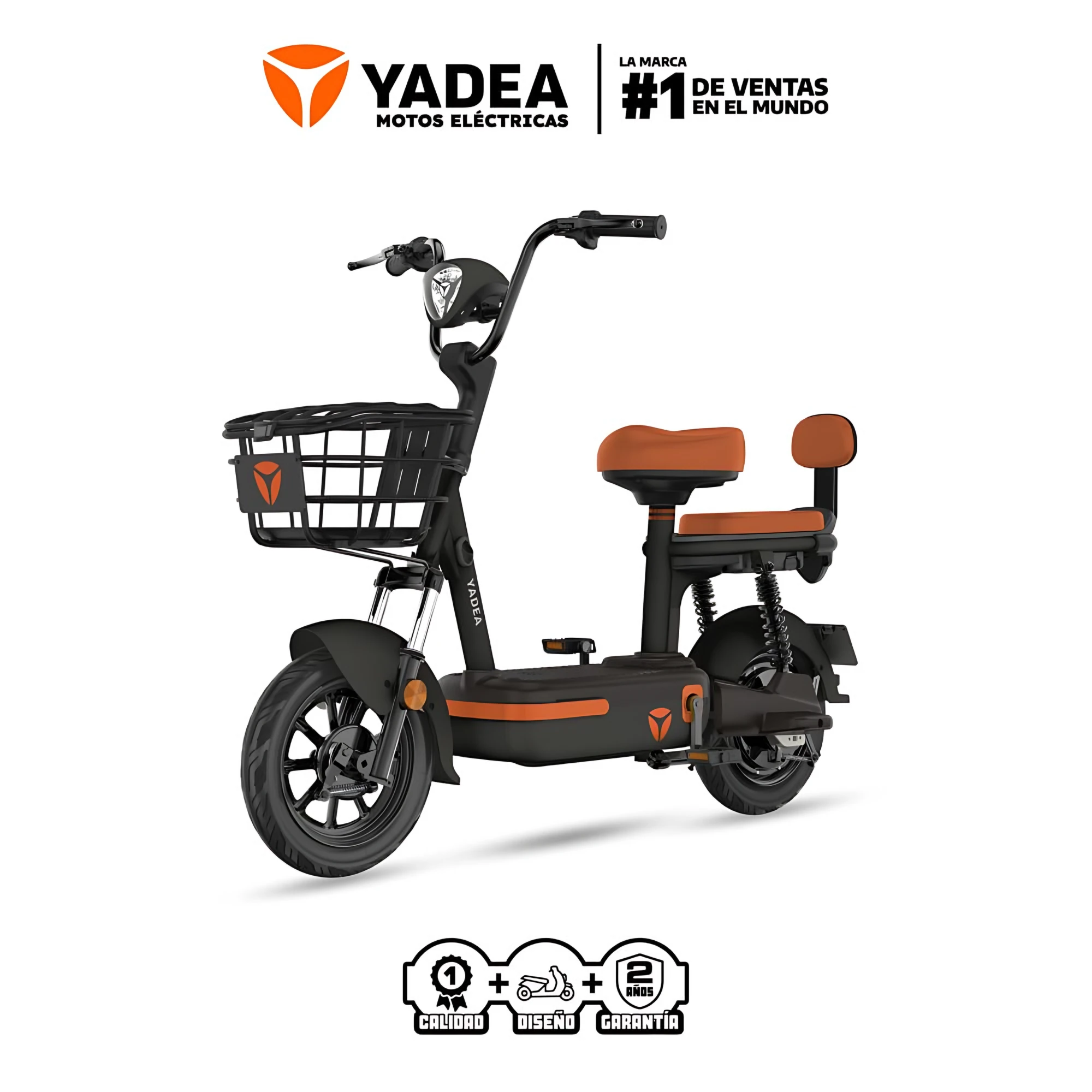 Scooter Electrico Yadea Rockets P8824 | 600 Watts Color Negro Cafe — foto 1