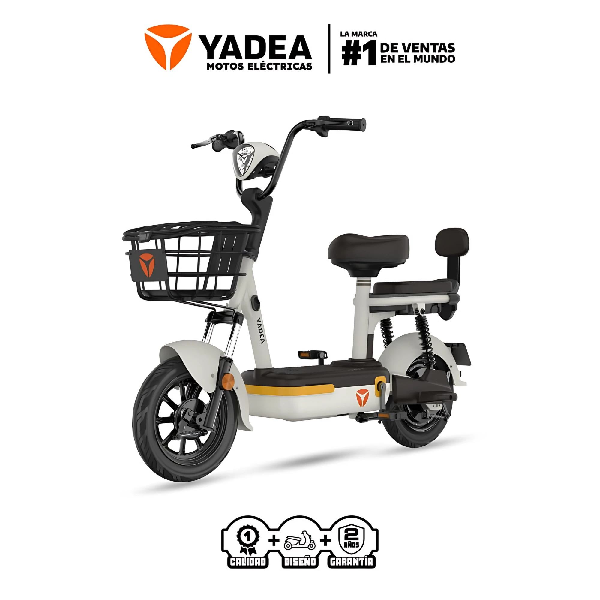Scooter Electrico Yadea Rockets P8824 | 600 Watts Color Blanco Cafe — foto 1