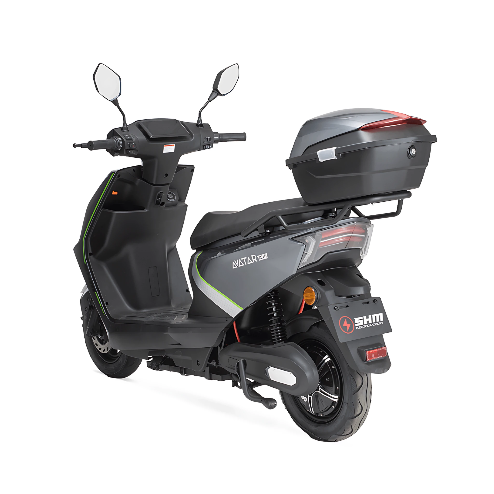 Combo scooter Electrico Shm Avatar 1200 P88640 color plomo-verde| 1200W + Casco Pro Tork Abierto New Liberty 3| Talla M Color Negro — foto 2