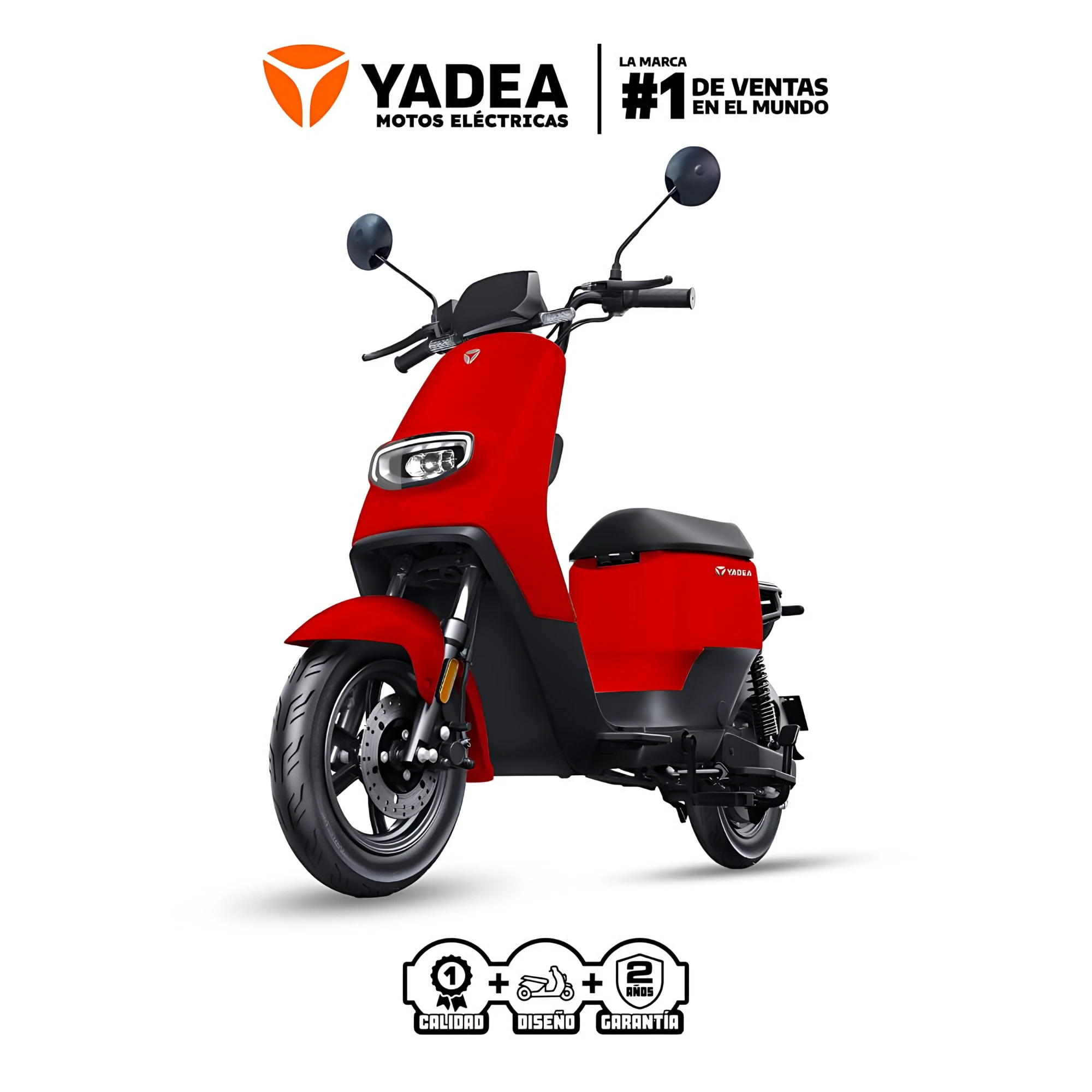 Scooter Electrico Yadea De3 P8824 | 800 Watts Color Rojo — foto 2