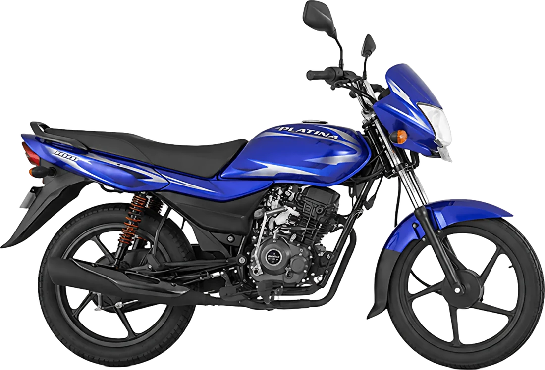 MOTO BAJAJ PLATINA 100 ES N/AZUL 2027, vista lateral
