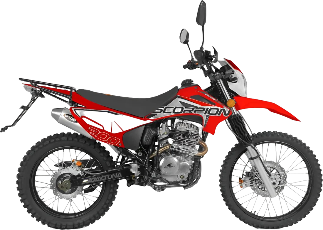 MOTO DAYTONA DY200 SCORPION ROJO 2026, vista lateral