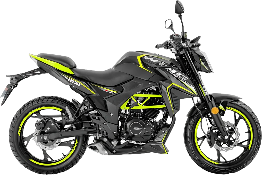 MOTO DAYTONA DY200 WING EVO II NEGRO V 2027, vista lateral