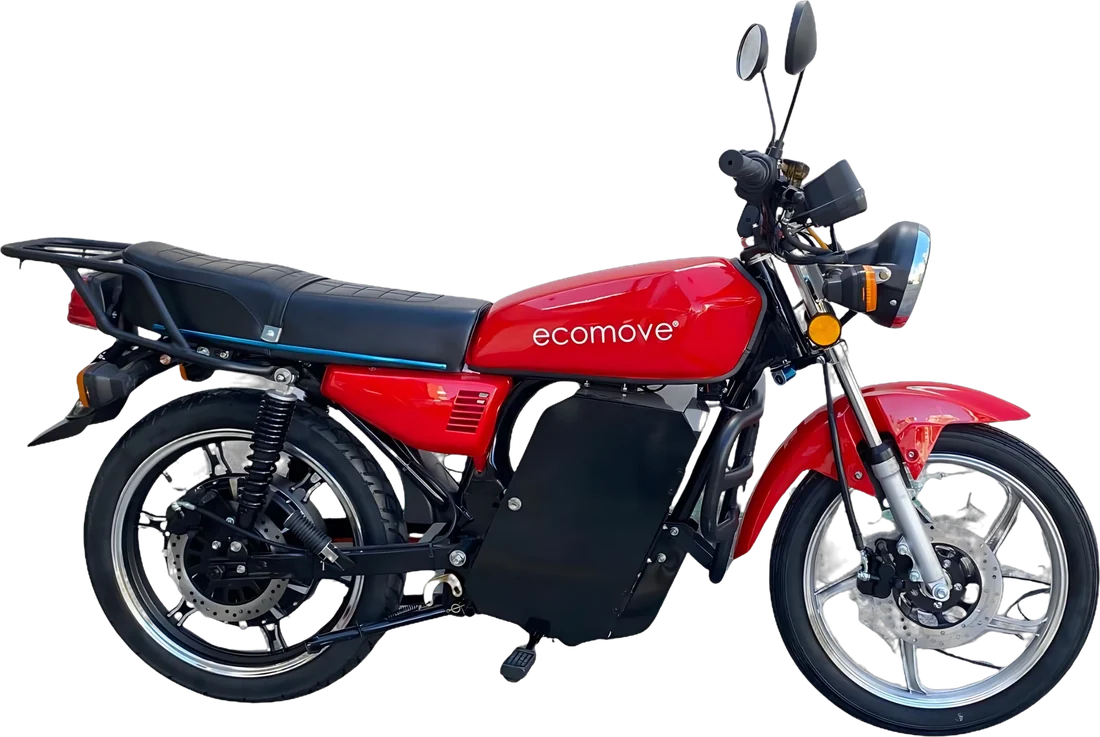 Moto Eléctrica Ecomove Kavol P8843 | 3000 Watts Color Rojo, vista lateral