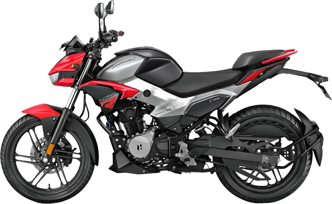 MOTO HERO HUNK 125R GRIS/ROJO 2026, vista lateral