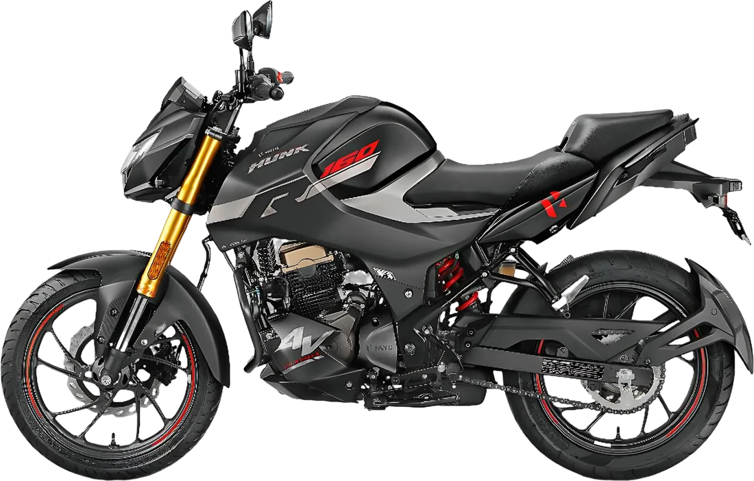 MOTO HERO HUNK 160 4V NEGRA 2026, vista lateral