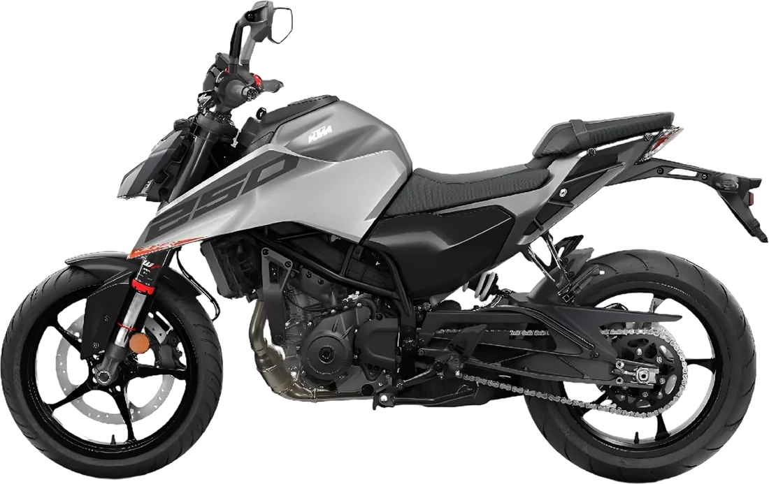 MOTO KTM 250 DUKЕ PLOMO 2026, vista lateral