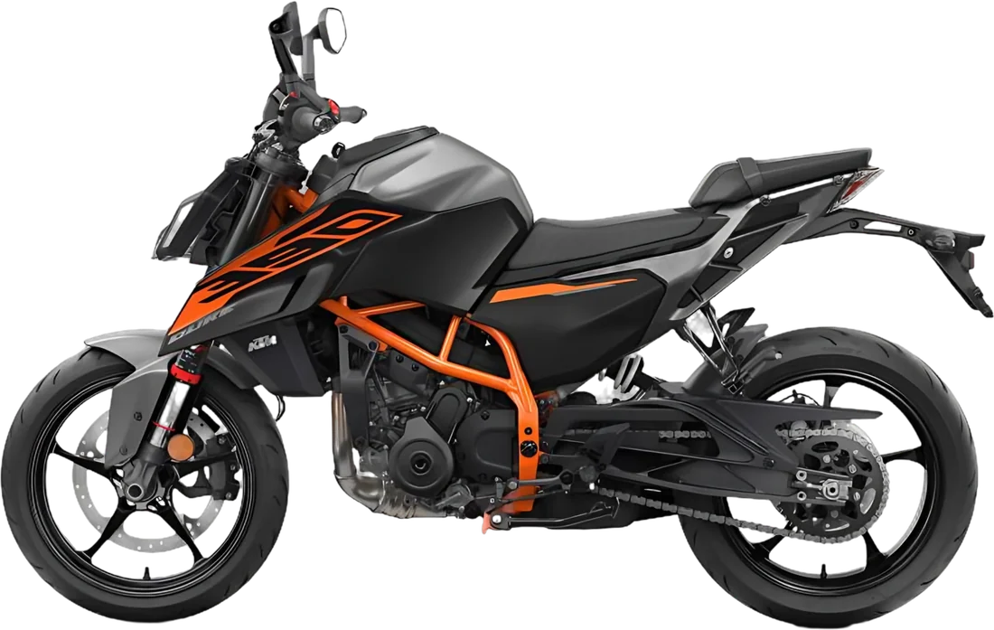 MOTO KTM 390 DUKE NEGRO 2026, vista lateral