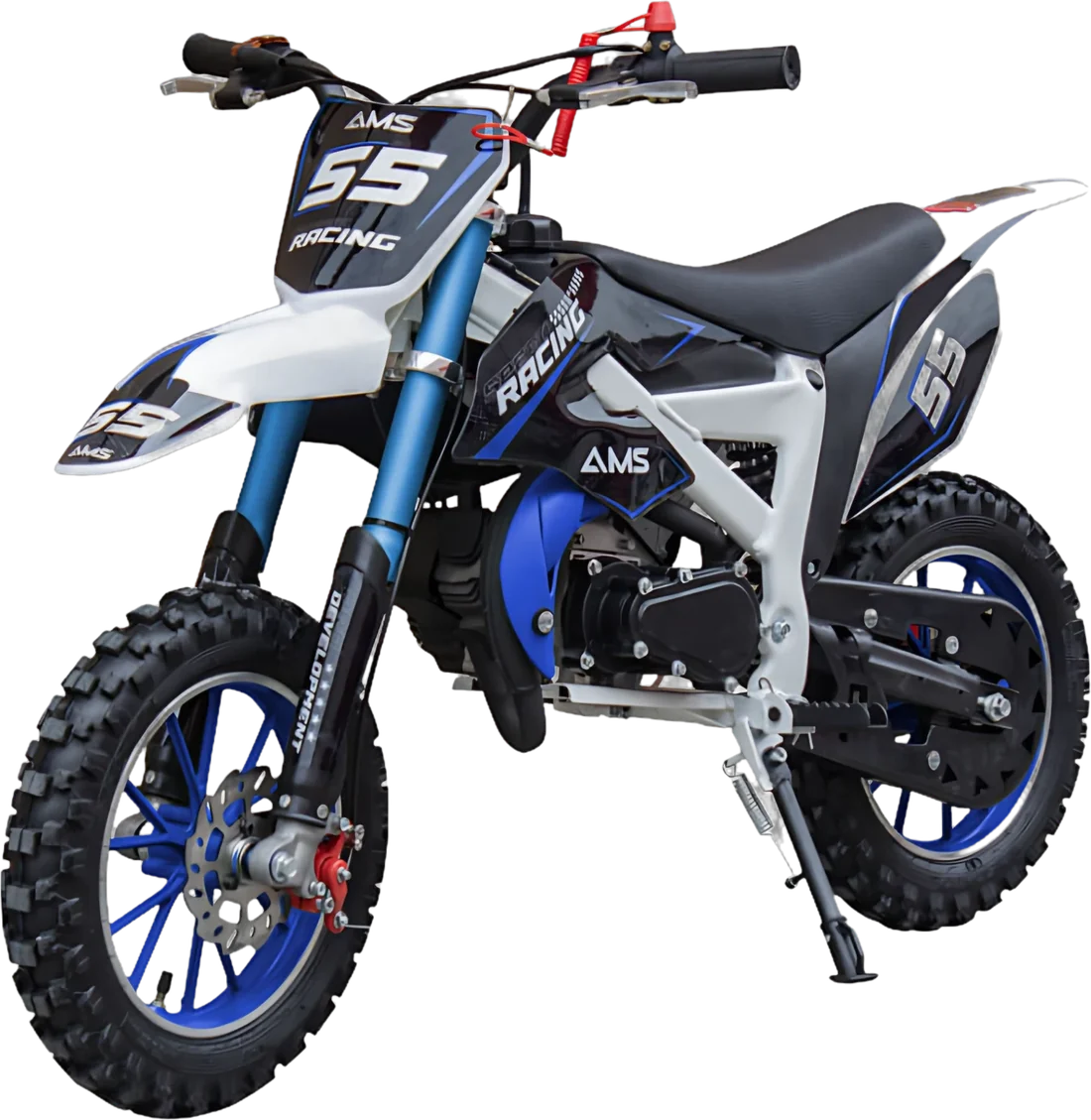 Moto Pit Bike A Gasolina Ams 706 A P88652 | Hasta 38 Km/H Color Azul, vista lateral