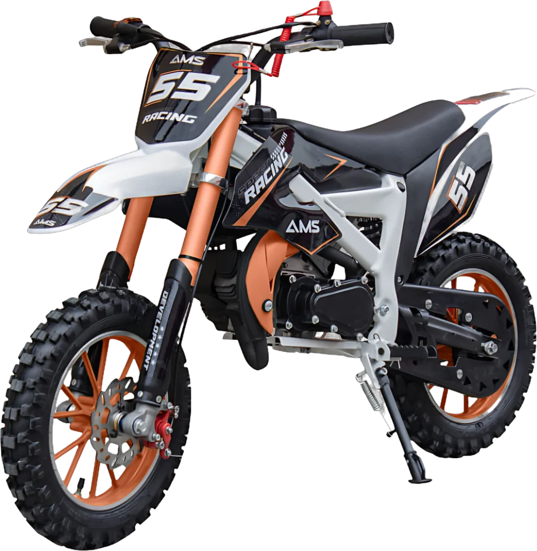 Moto Pit Bike A Gasolina Ams 706 A P88652 | Hasta 38 Km/H Color Naranja, vista lateral