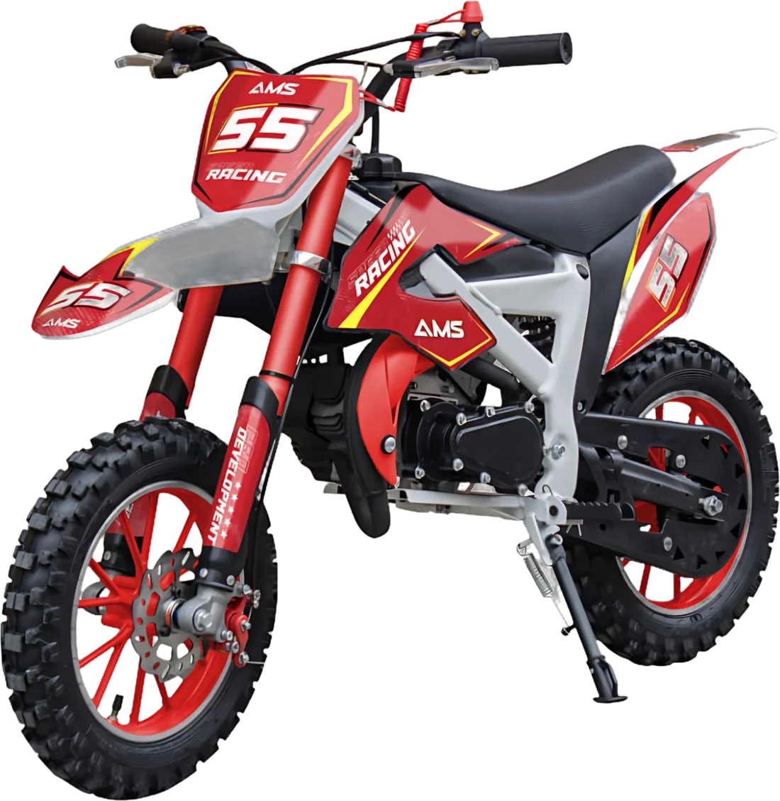 Moto Pit Bike A Gasolina Ams 706 A P88652 | Hasta 38 Km/H Color Roja, vista lateral