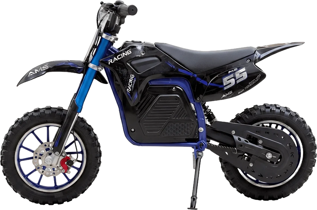 Moto Pit Bike Eléctrica Ams 706 E P88652 | 1000 Watts Color Azul, vista lateral
