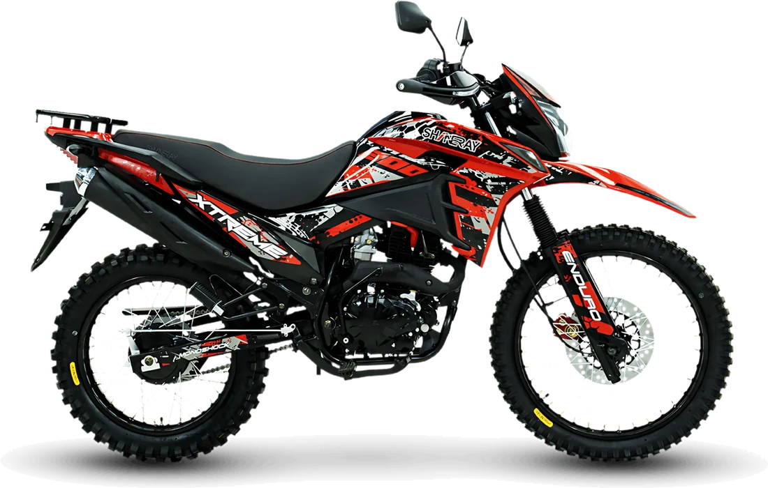 MOTO SHINERAY XTREME 200 NEGRO/ROJO 2027, vista lateral