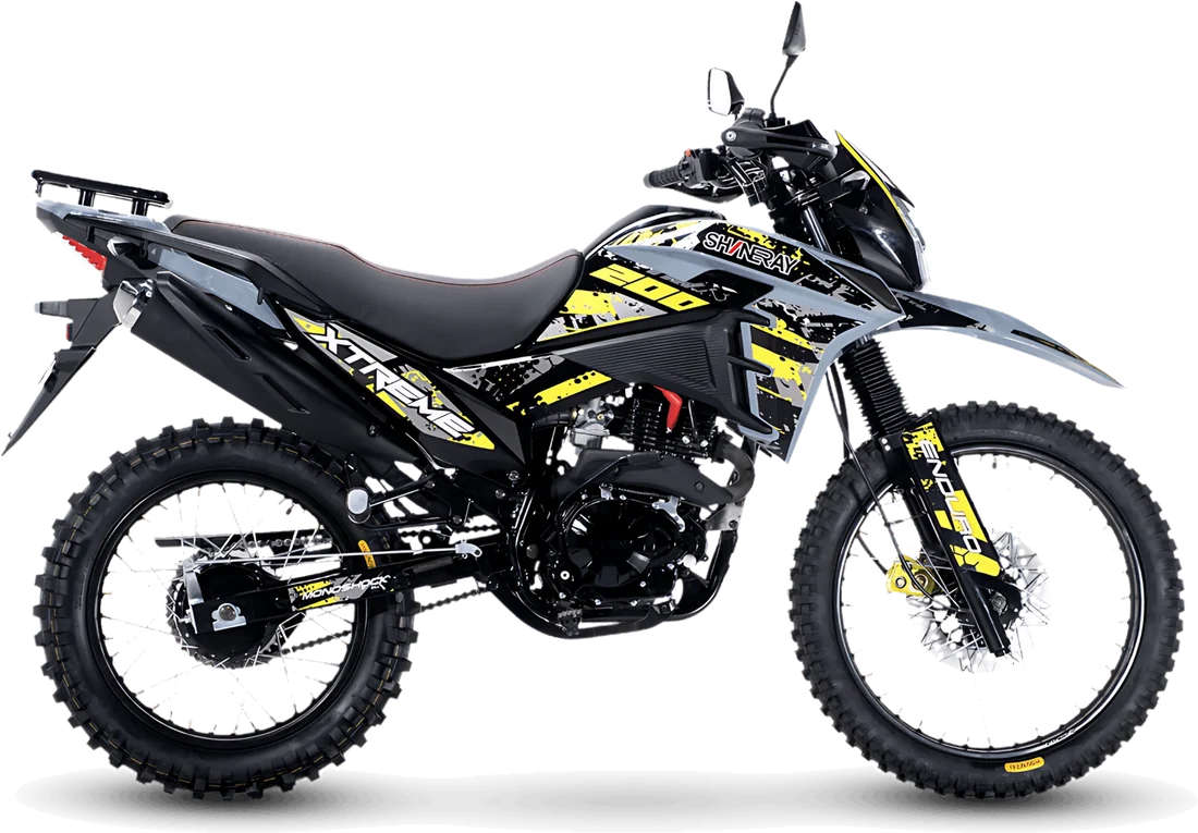 MOTO SHINERAY XTREME 200 NEGRO/VERDE 2027, vista lateral