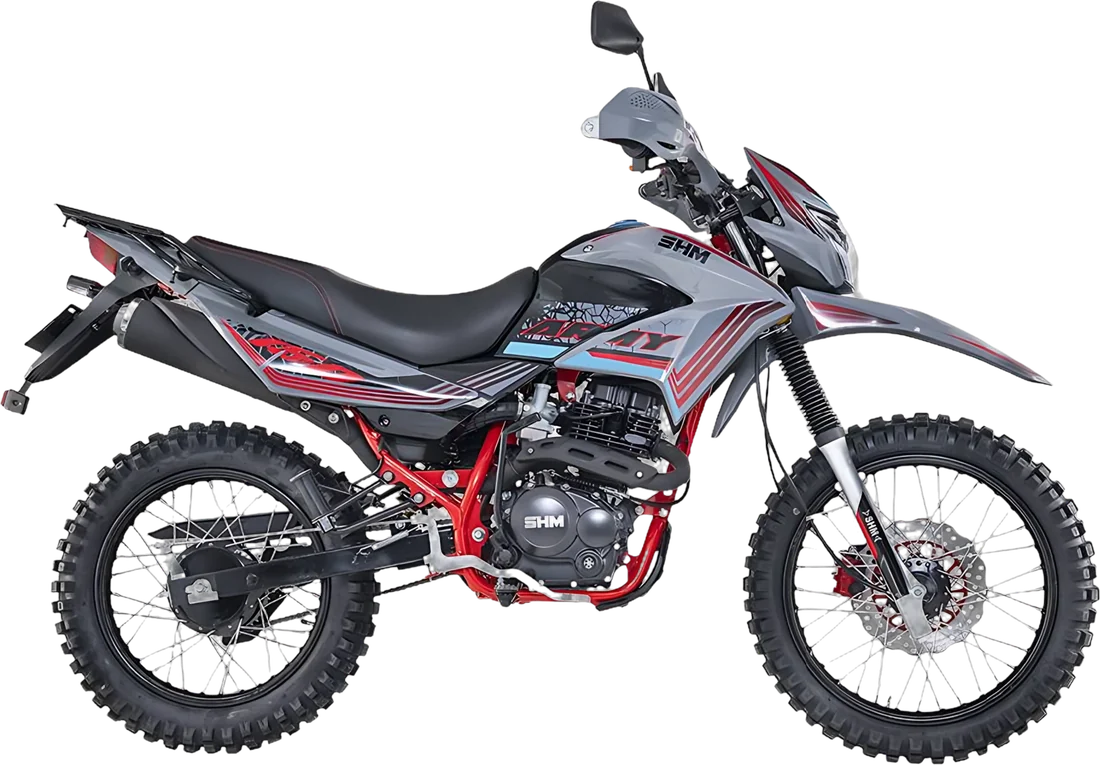 MOTO SHM ARMY 150 PLOMO 2027, vista lateral
