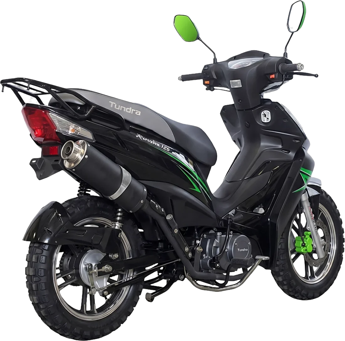 Moto TND Rumba 125 2027 Negro, vista lateral