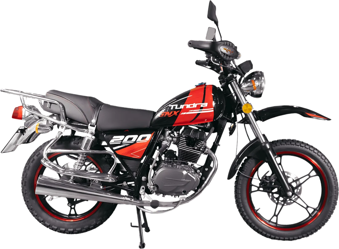 MOTO TND TD200GNX 2027 NEGRO ROJO, vista lateral