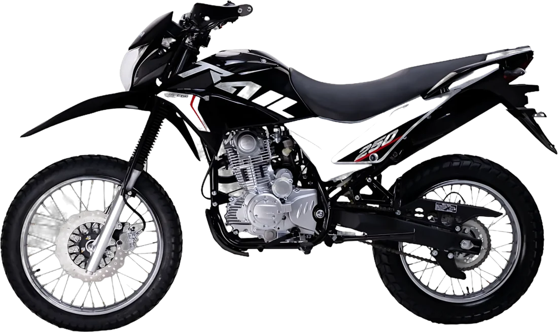 MOTO TRAIL 250 SZ 250 2027 NEGRO, vista lateral