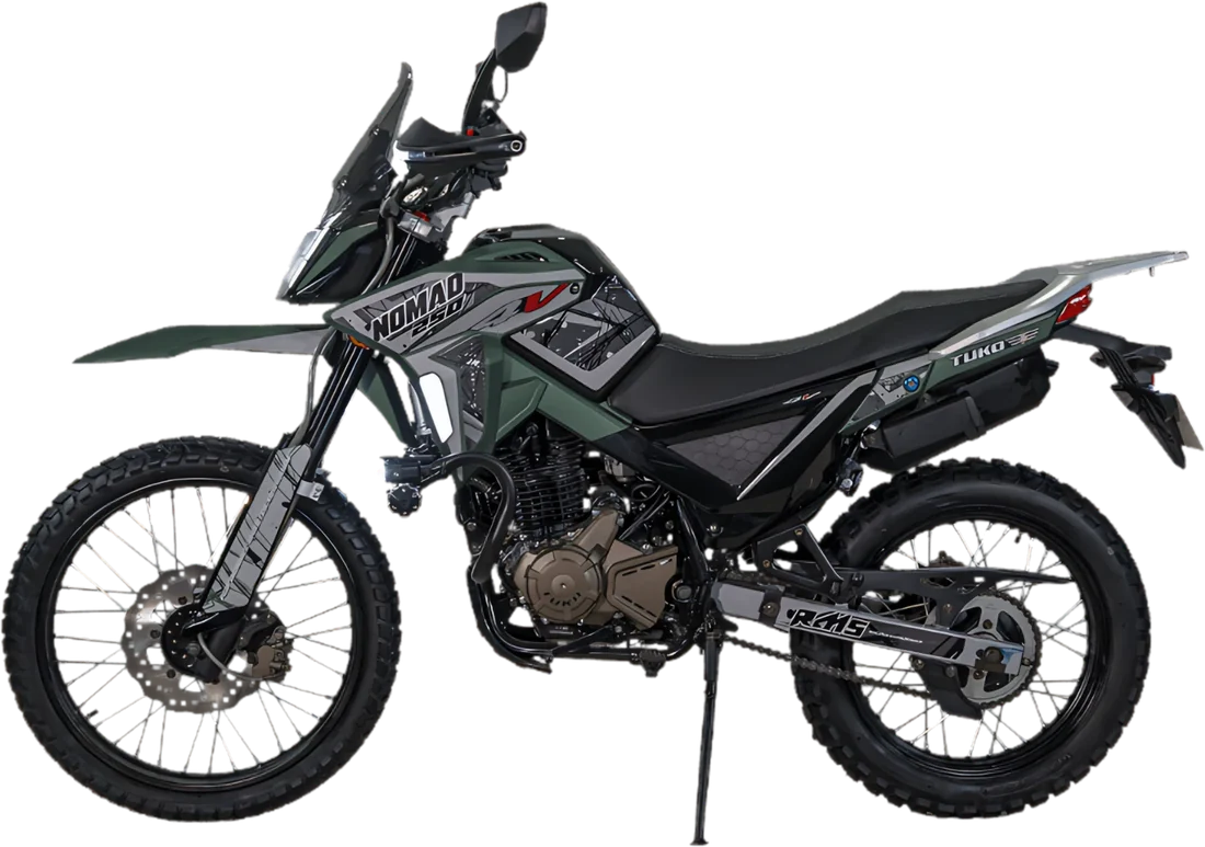 Moto Tuko Kn250 2027 VERDE, vista lateral