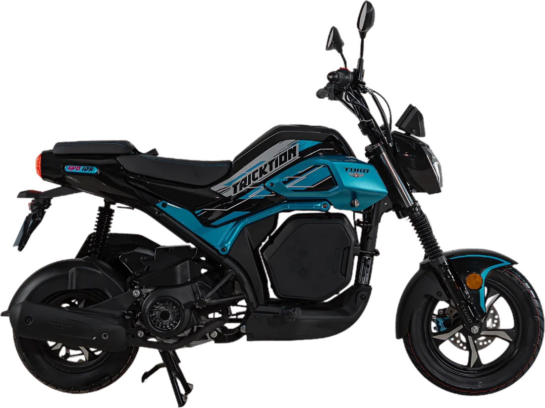 Moto Tuko Qj125-7f 2027 AZUL, vista lateral