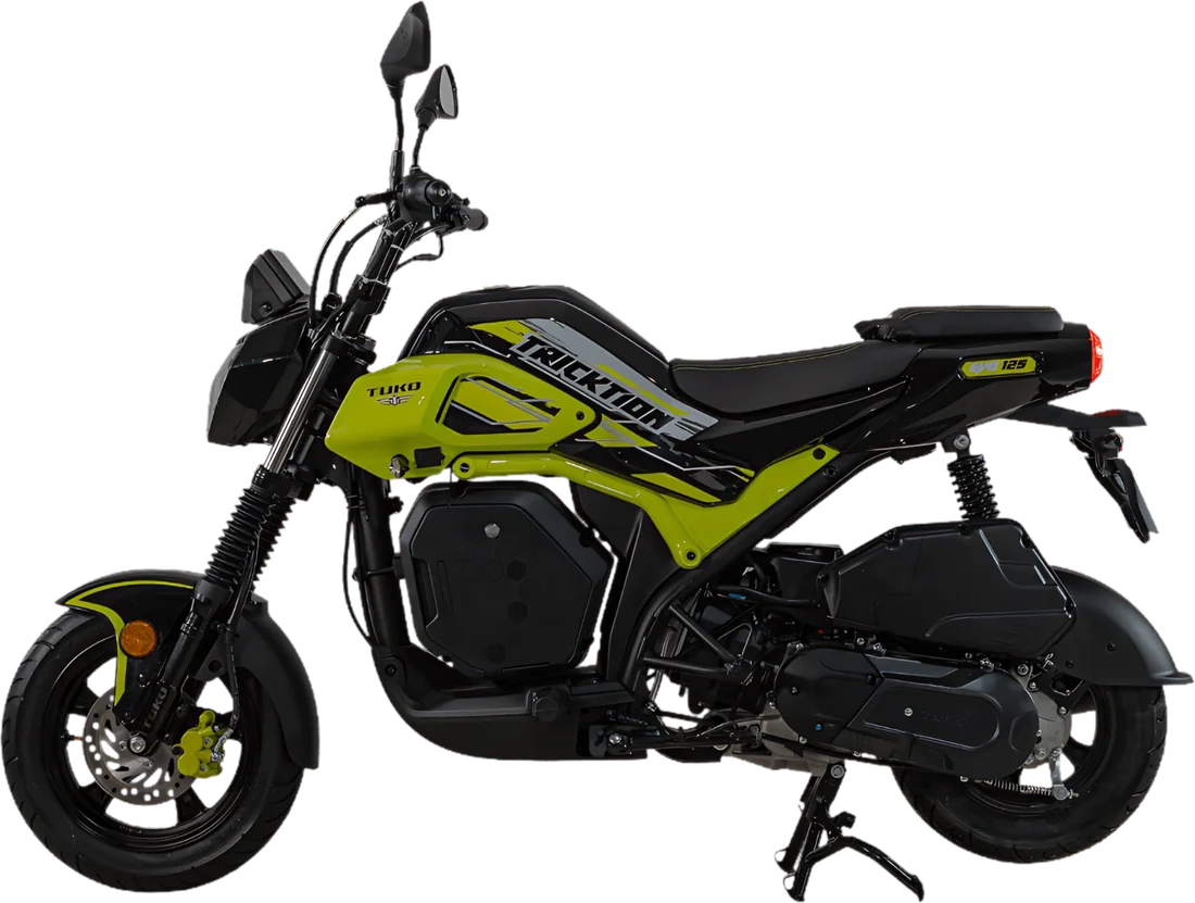 Moto Tuko Qj125-7f 2027 VERDE, vista lateral