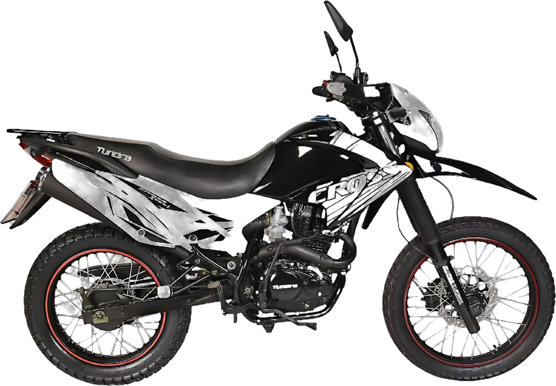 MOTO TUNDRA CROSSX 200I BLANCO NEGRO 2026, vista lateral