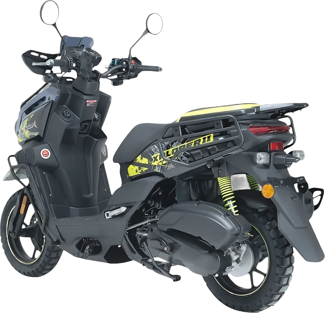 Moto Xplorer II 169 2027 NEGRO/VERDE, vista lateral