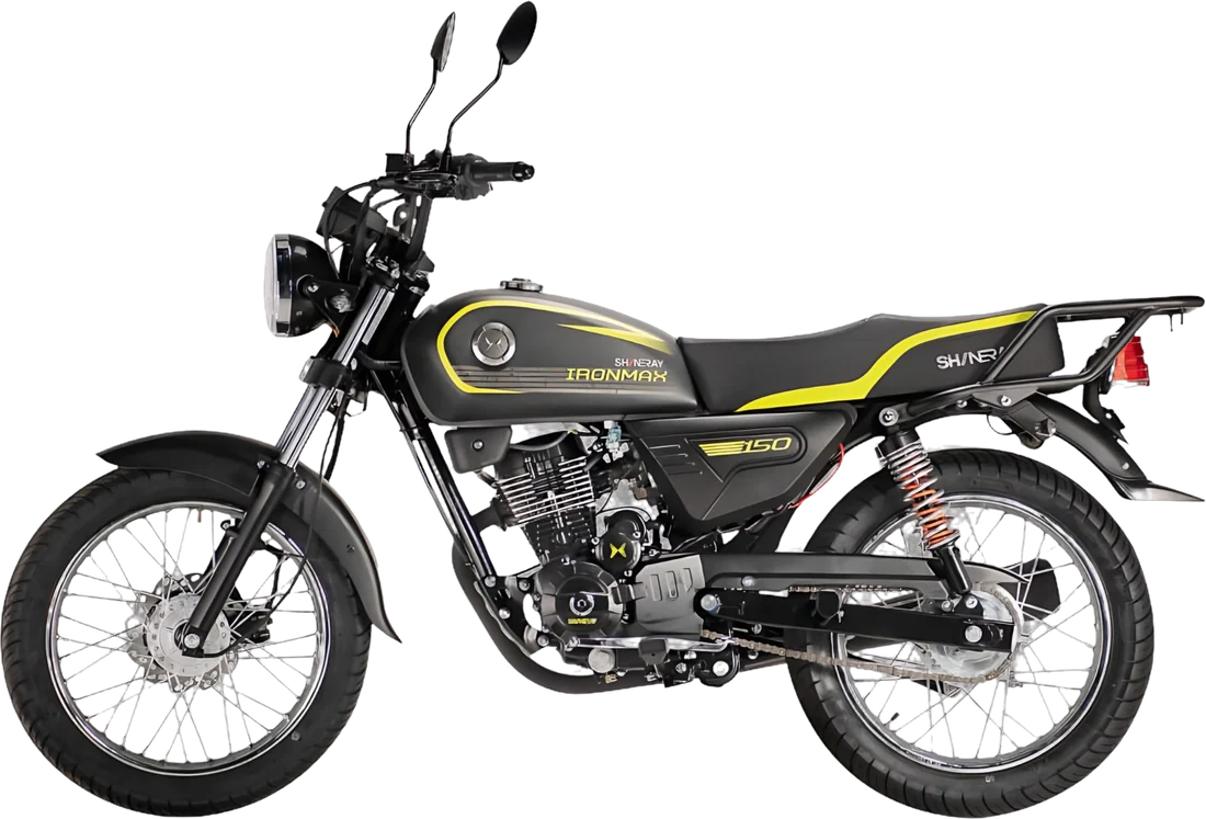 MOTOCICLETA IRONMAX 149 2027 PLOMO-VERDE, vista lateral