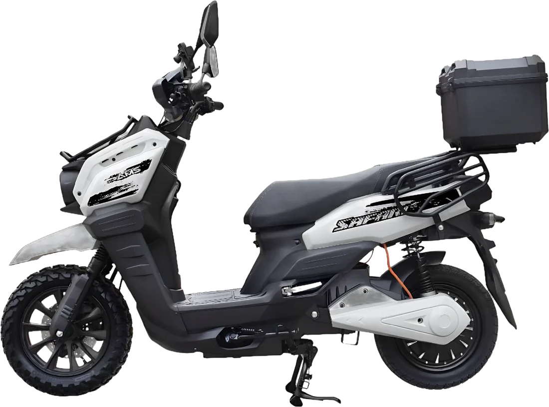 Scooter Electrico Ams Safari P88652 | 3000 Watts Color Blanco, vista lateral