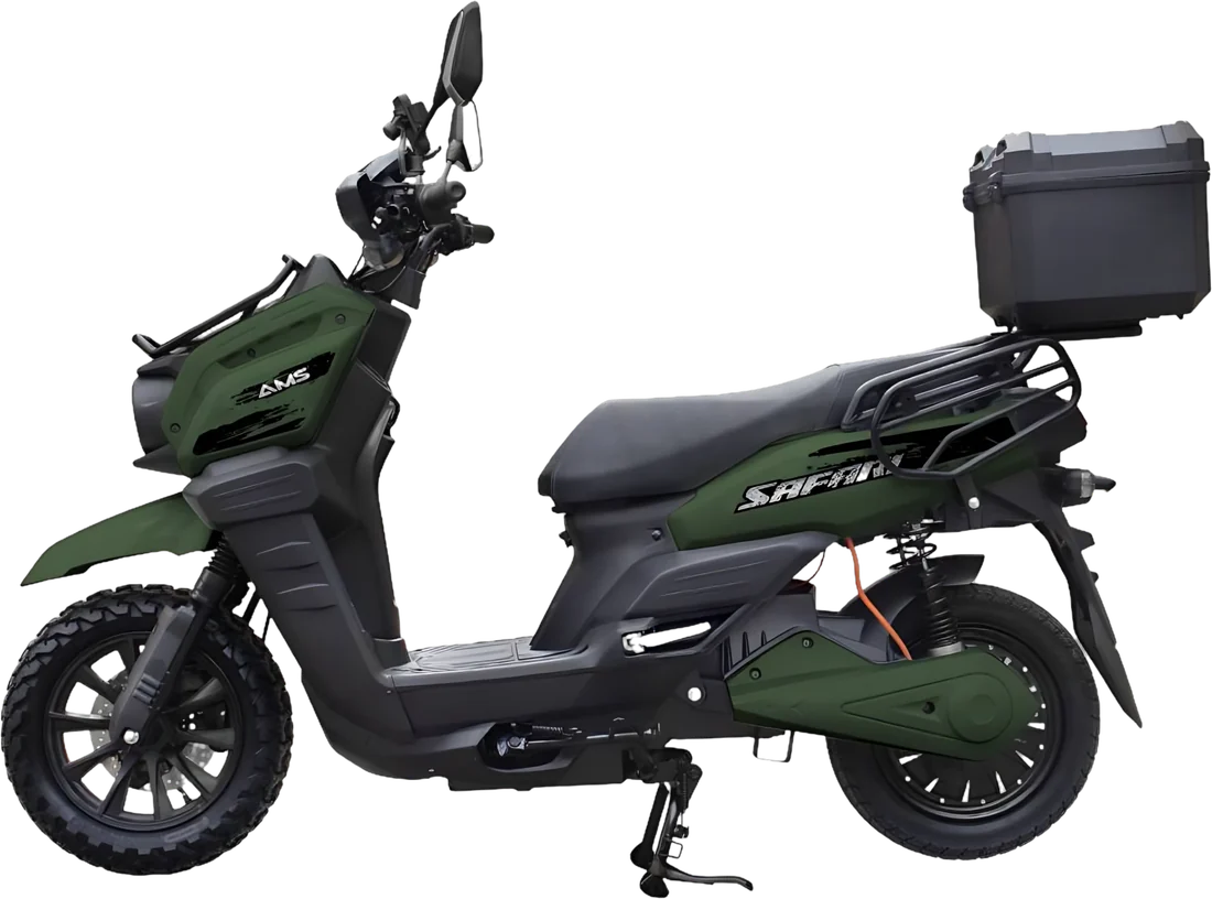 Scooter Electrico Ams Safari P88652 | 3000 Watts Color Verde, vista lateral