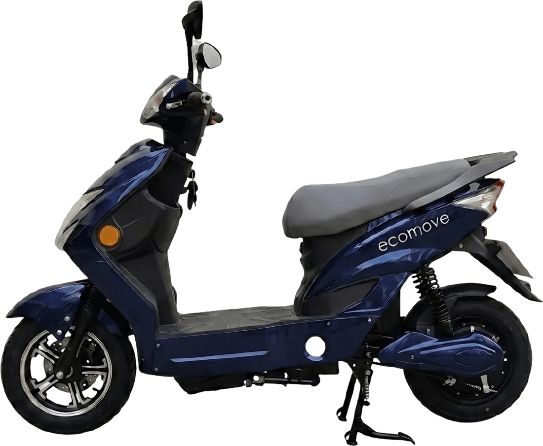 Scooter Electrico Ecomove Moto Eléctrica Glizz P8843 | 1000 Watts Color Azul, vista lateral