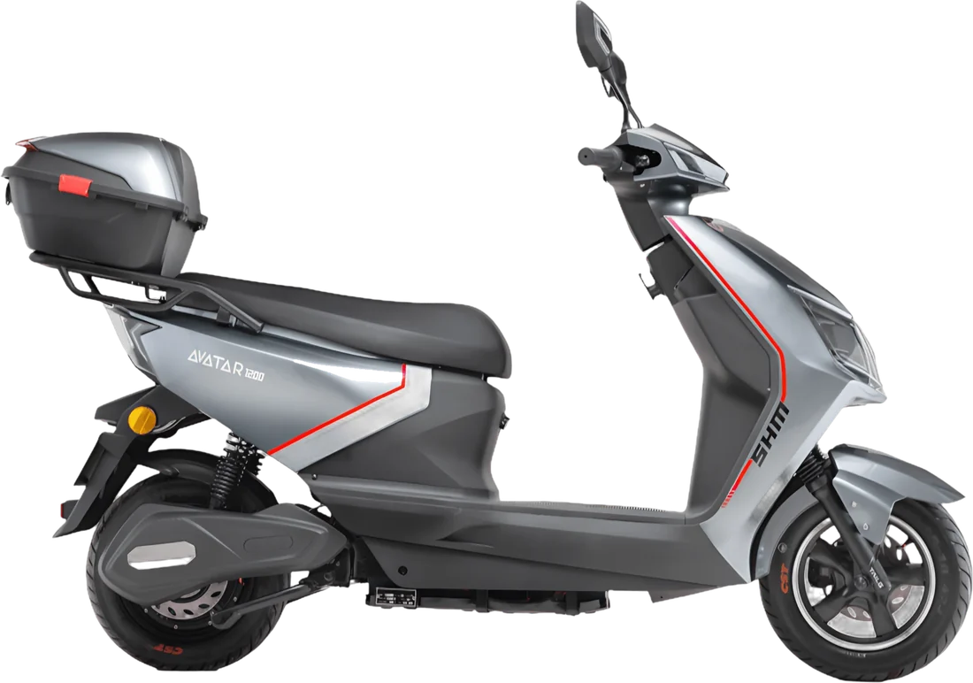Scooter Electrico Shm Avatar 1200 P88640 | 1200W PLOMO-ROJO, vista lateral