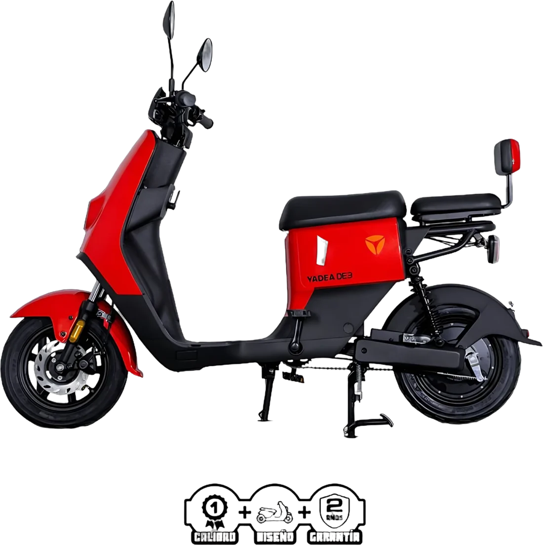 Scooter Electrico Yadea De3 P8824 | 800 Watts Color Rojo, vista lateral