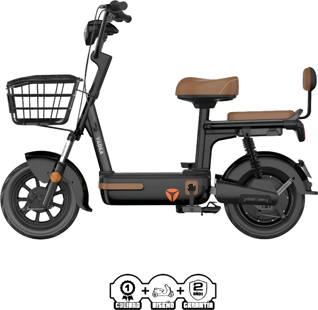 Scooter Electrico Yadea Rockets P8824 | 600 Watts Color Negro Cafe, vista lateral