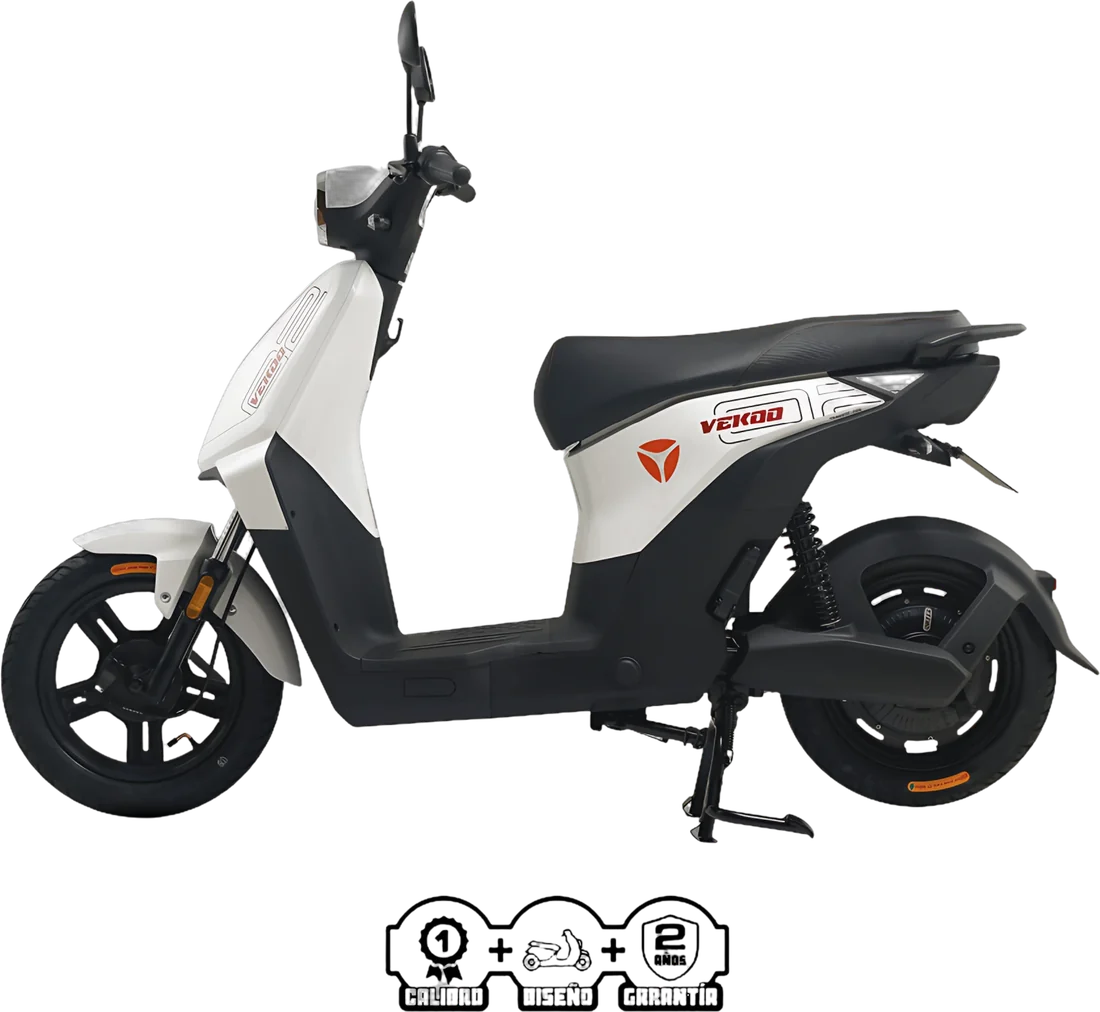Scooter Electrico Yadea Vekoo P8824 | 1000 Watts Color Blanco, vista lateral