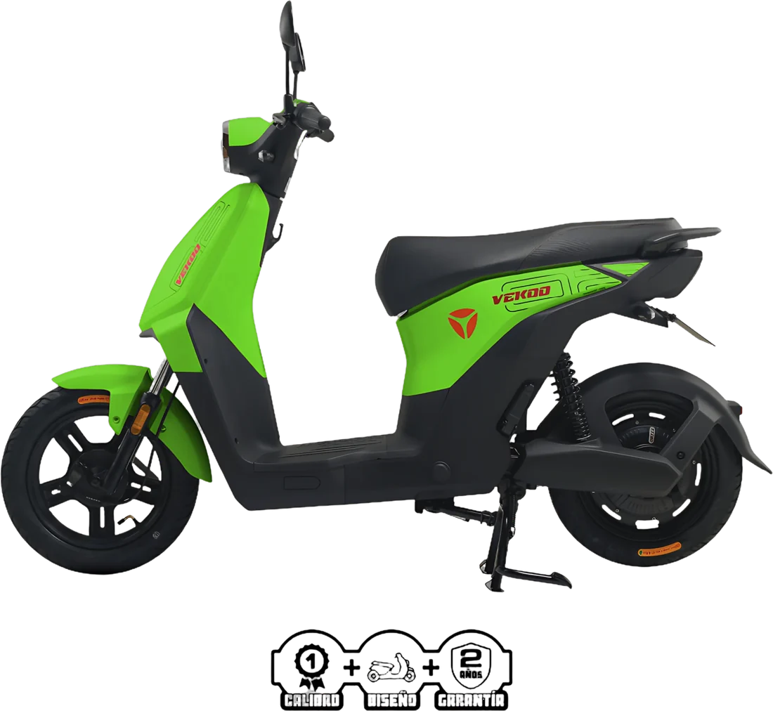 Scooter Electrico Yadea Vekoo P8824 | 1000 Watts Color Verde, vista lateral